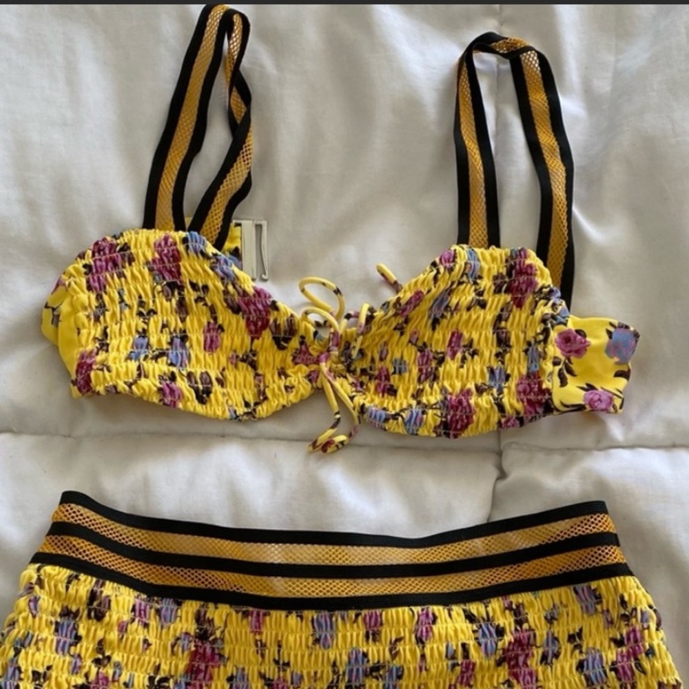 For Love & Lemons Paulina Ruched Bikini Top